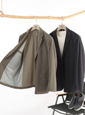 2025春夏季新款男轻薄商务休闲高端城市户外透气三防压胶西服9846