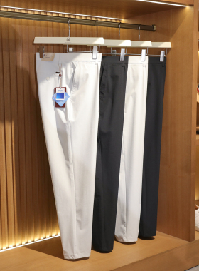 意式奢华2025春夏季新款男士轻商务运动高弹透气速干休闲长裤1034