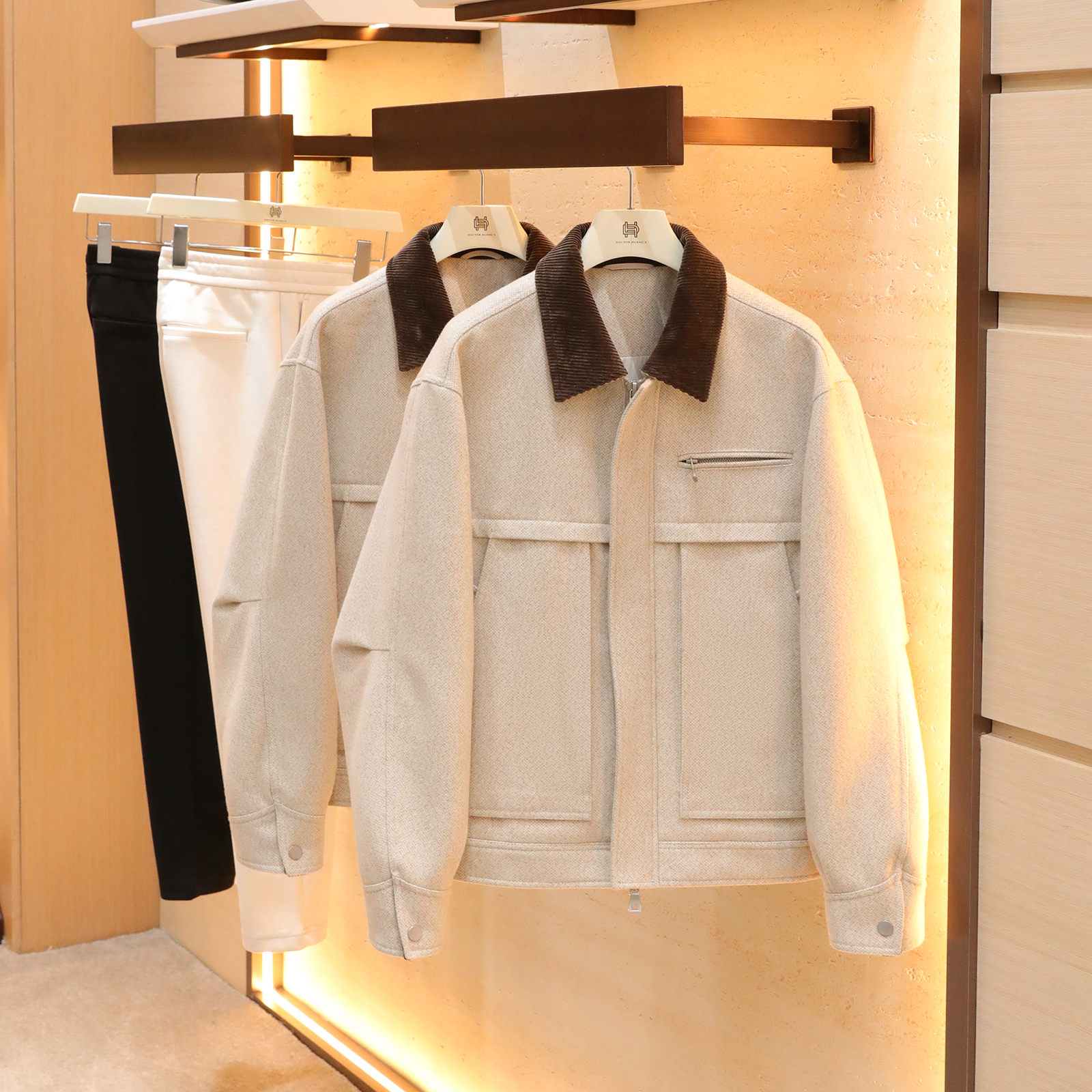 2025秋季新款老钱风复古巴恩风羊绒羊毛混纺翻领毛衣夹克外套1516