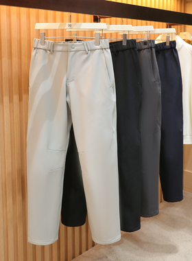 2025秋冬季新款男士城市户外保暖机能风加绒软壳三防休闲裤子1735