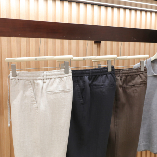 意式 新款 高端莱赛尔亚麻混纺宽松休闲裤 男2065 奢华老钱风2026春季