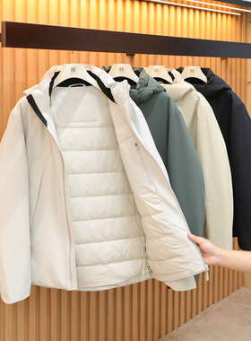 城市机能风2025冬季新款男士高端户外登山服90鹅绒连帽羽绒服1451