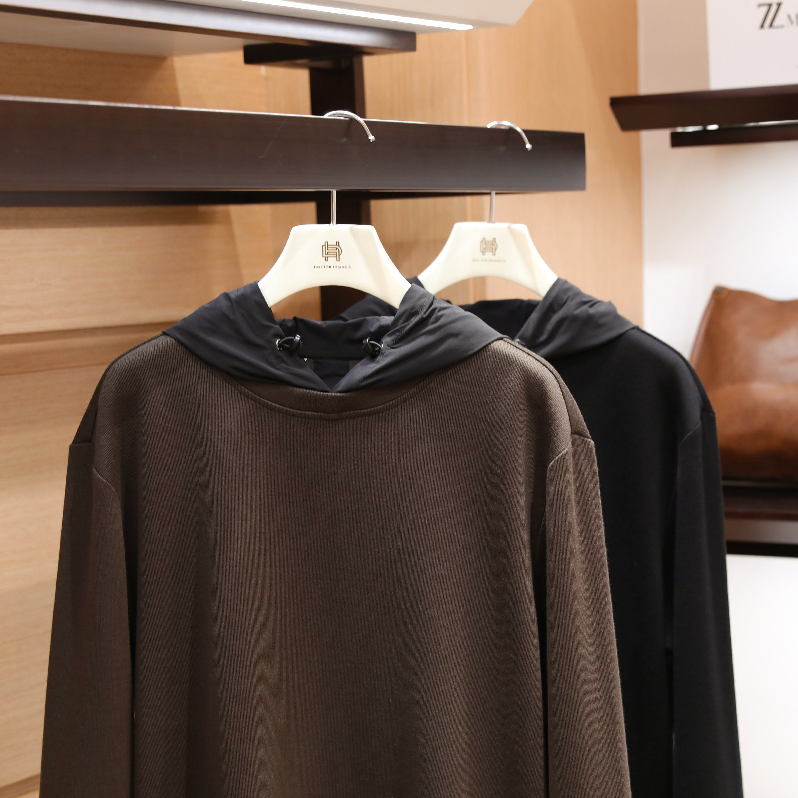 2025秋冬季新款男士高级感含羊毛莫代尔棉混纺叠穿连帽卫衣潮1380