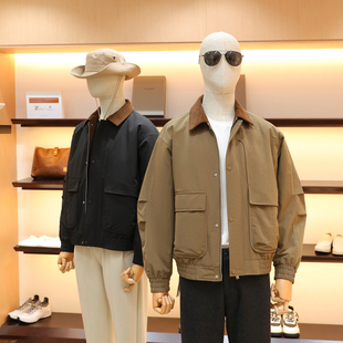 美式休闲风2025冬季新款男户外保暖复古巴恩风工装翻领羽绒服1395