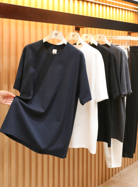 2026早春新款男基础款百搭纯色100%精梳棉纯色圆领T恤打底衫1875