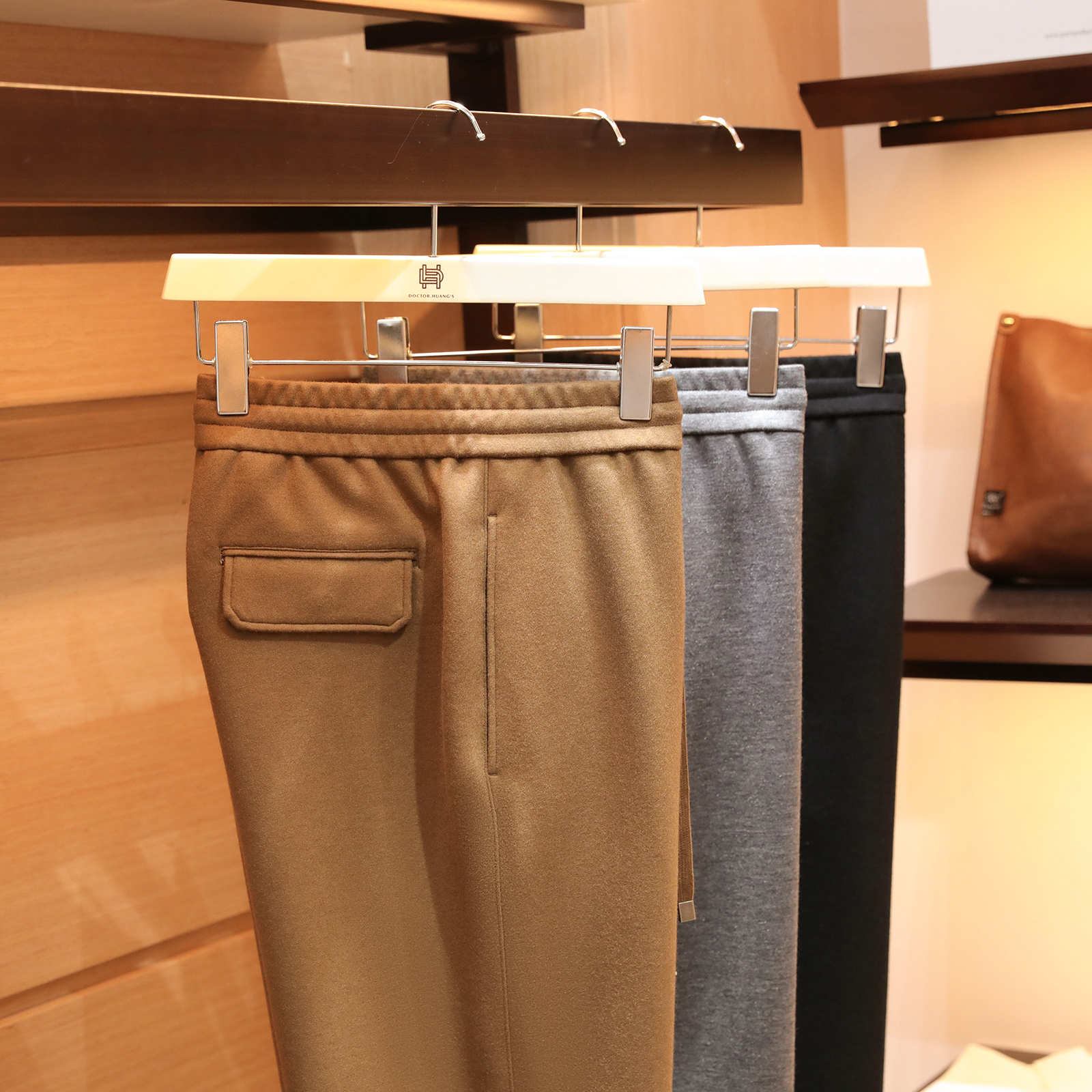 法式轻奢2025秋冬季新款男士高级感宽松直筒羊毛混纺休闲长裤1545