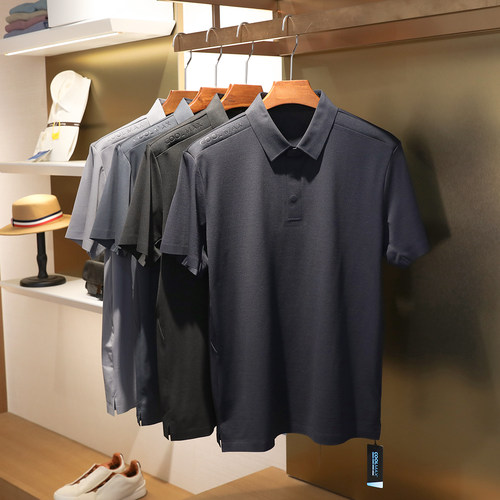 Coolmax凉感科技2024夏季新款男士商务休闲速干短袖T恤polo衫9066