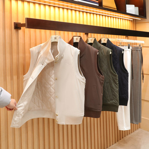 意式奢华老钱风2025秋冬季新款叠穿男双面穿绵羊毛填充棉马甲1641