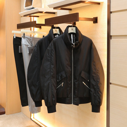 2025秋冬新款男士城市休闲机能风立领90白鹅绒三防夹克羽绒服1717