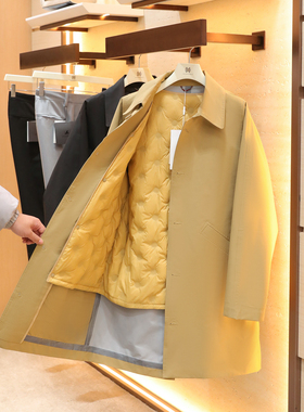 2025冬季新款全压胶三合一可脱卸羽绒内胆中长款风衣羽绒服男1647