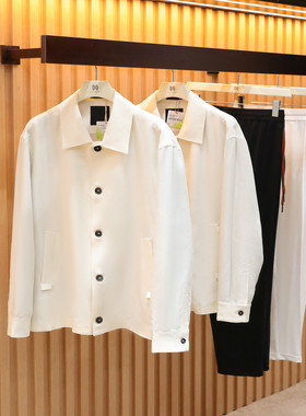 意式奢华2025早秋新款老钱风高级感莱赛尔亚麻混纺夹克外套男9231