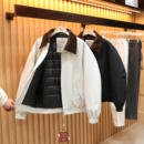 2025秋冬季新款男士商务美式巴恩风羊毛混纺填充翻领夹克棉服1718