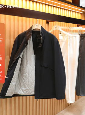 2025秋冬季新款男士高端行政商务休闲100%绵羊毛填充夹克棉服1699