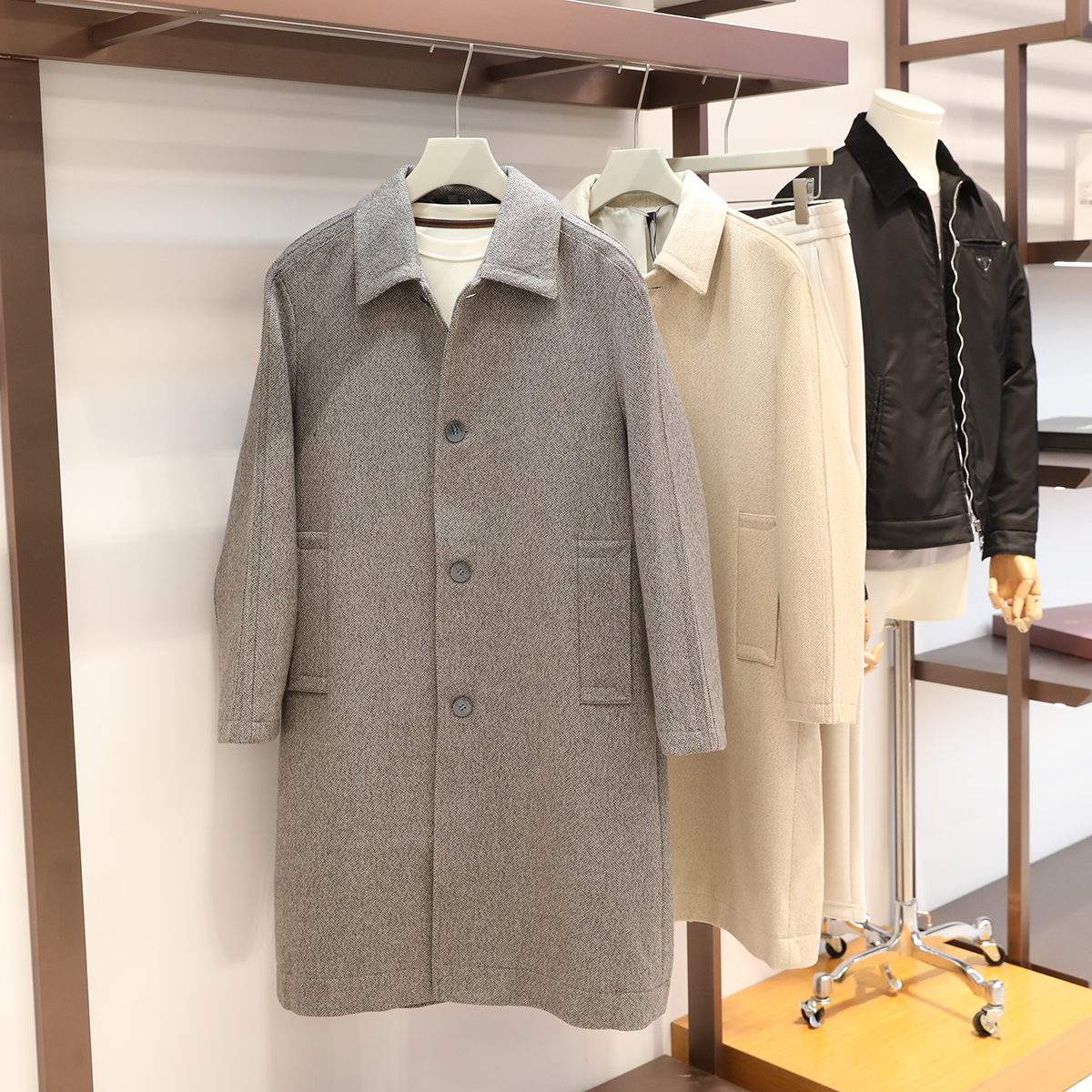 年终清仓轻奢商务风秋冬新款男商务休闲羊绒羊毛毛呢大衣外套9579