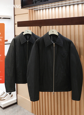 意式奢华2025秋冬季新款男士户外极简风飞行员痞帅夹克棉服潮1384