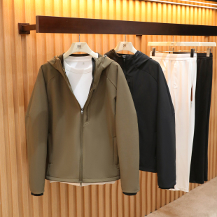 秋冬加绒加厚防风防水运动夹克连帽登山服1433 户外软壳衣外套男士