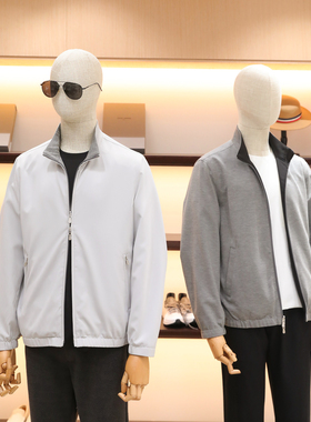 2026春秋季新款男士卫衣高端商务休闲立领两面穿三防夹克外套2075