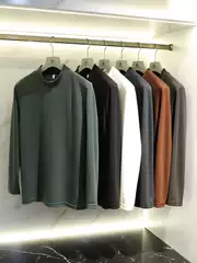 So Comfortable 2023 Autumn and Winter Fashionable Warm Half-High Collar Wool Base Layer Shirt for Men Modal Long-Sleeve T-Shirt 8334