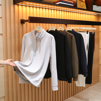 意式奢华2025秋冬季新款男士户外叠穿半高领休闲卫衣长袖T恤1417