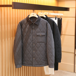 宽松菱形格棉衣夹克绗缝棉袄1411 新款 男士 三防棉服外套2025秋冬季