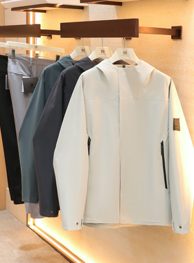 山系轻户外休闲连帽夹克男士2025秋登山防水防风徒步冲锋外套1494