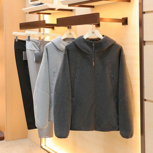 2025秋冬季新款男士城市户外保暖双面摇粒绒连帽卫衣抓绒外套1690