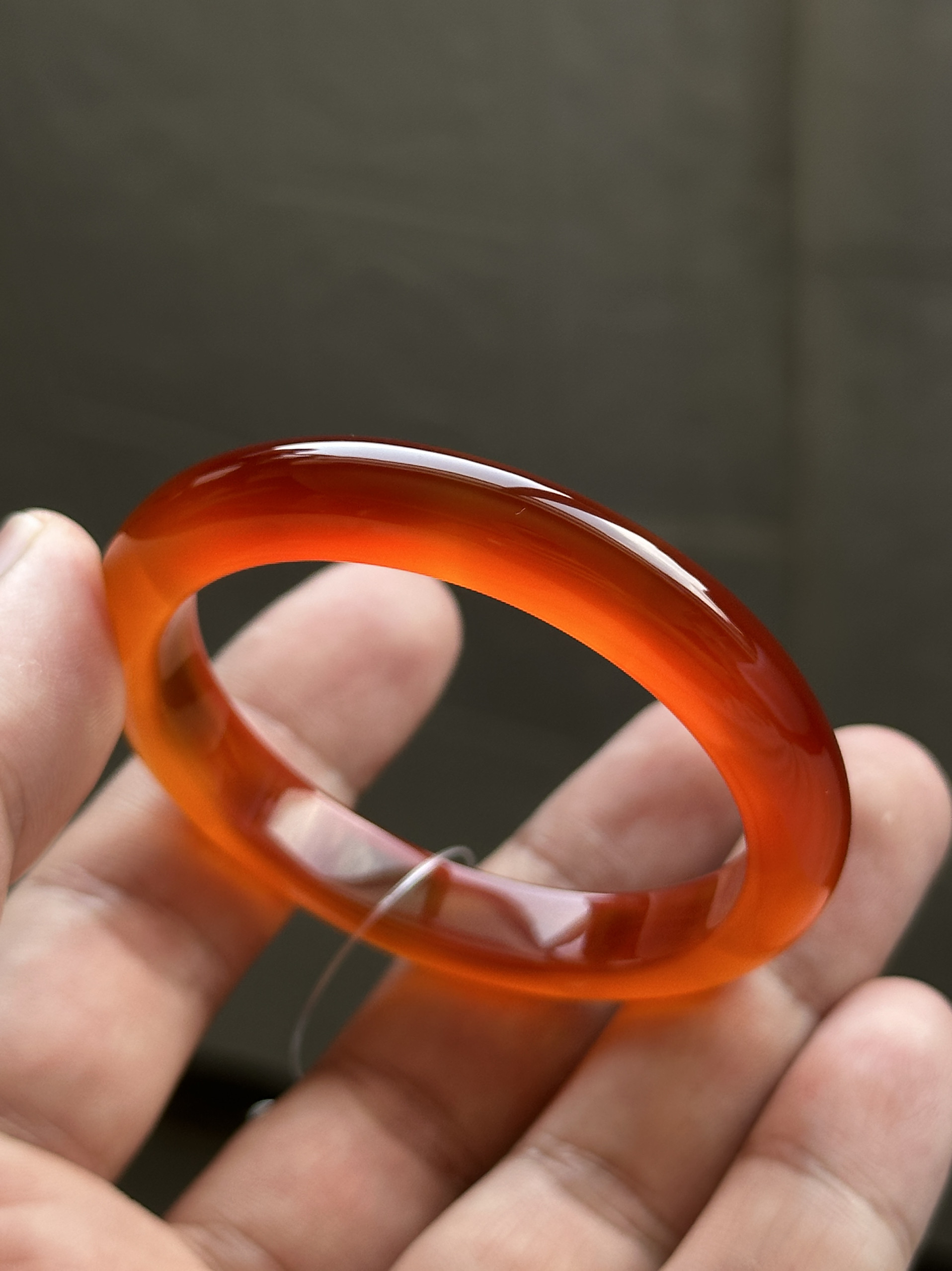 纯天然精品高冰强荧光红玛瑙手镯口径50.3mm包邮