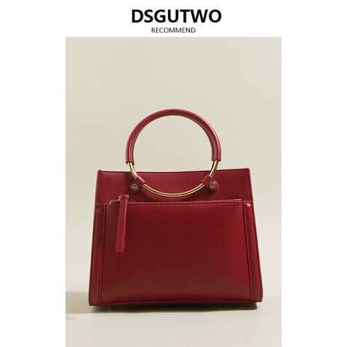 Красная вместительная и большая сумка через плечо для невесты, из натуральной кожи