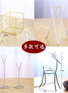 北欧风格空气凤梨无土植物铁艺创意家居 花架 支架 底座多款配饰