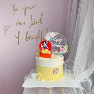 蛋糕装饰摆件红苹果白雪公主玩偶扭蛋南瓜马车甜品台装扮动画人物