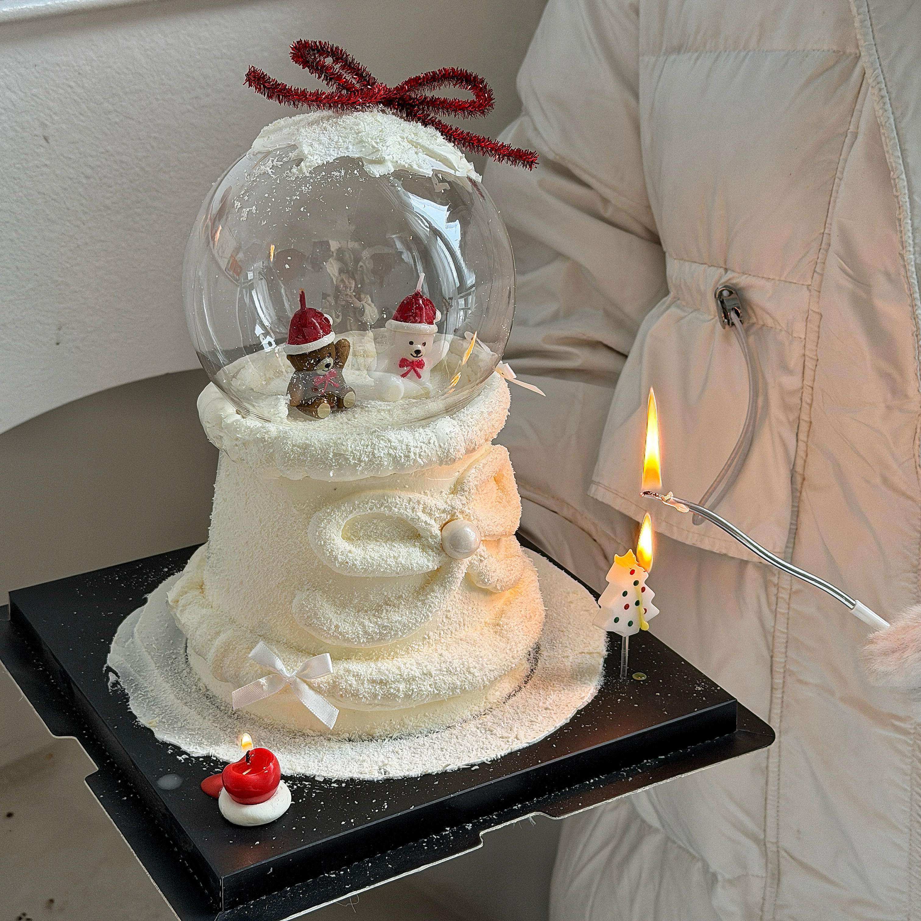 抱抱酱原创版权塑料圣诞水晶球蛋糕装饰摆件烘焙配件小熊蜡烛,节庆用品/礼品,节日装扮用品,淘宝优惠券,粉丝福利购,淘宝优惠卷