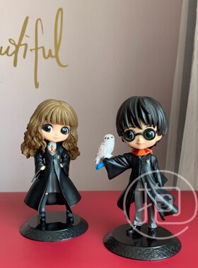 蛋糕装饰摆件哈利波特赫敏Q版大眼公主黑色魔法主题网红创意公仔