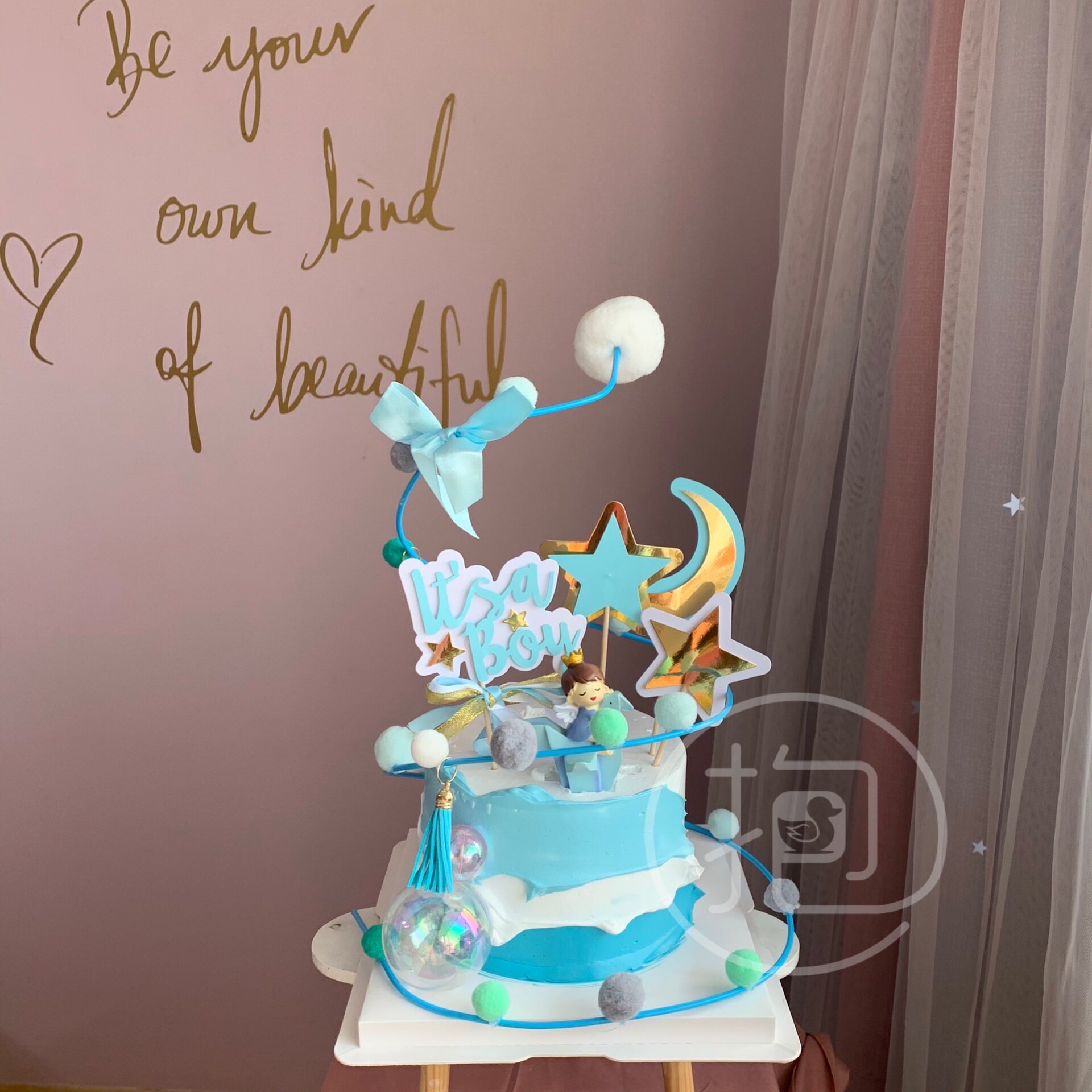 蛋糕装饰摆件千纸鹤男宝女宝天使飞行员网红蛋糕装扮插件