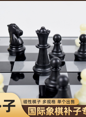 磁性国际象棋补子单个散卖塑料棋子磁铁磁吸西洋chess补棋子专用