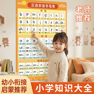 汉语拼音字母表墙贴挂图儿童早教声母韵母启蒙幼小衔接识字挂图