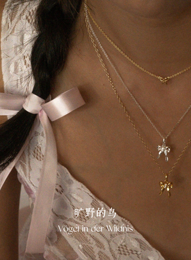 Vögel「预谋」双层蝴蝶结高级感轻奢小众毛衣链女配饰女叠戴项链
