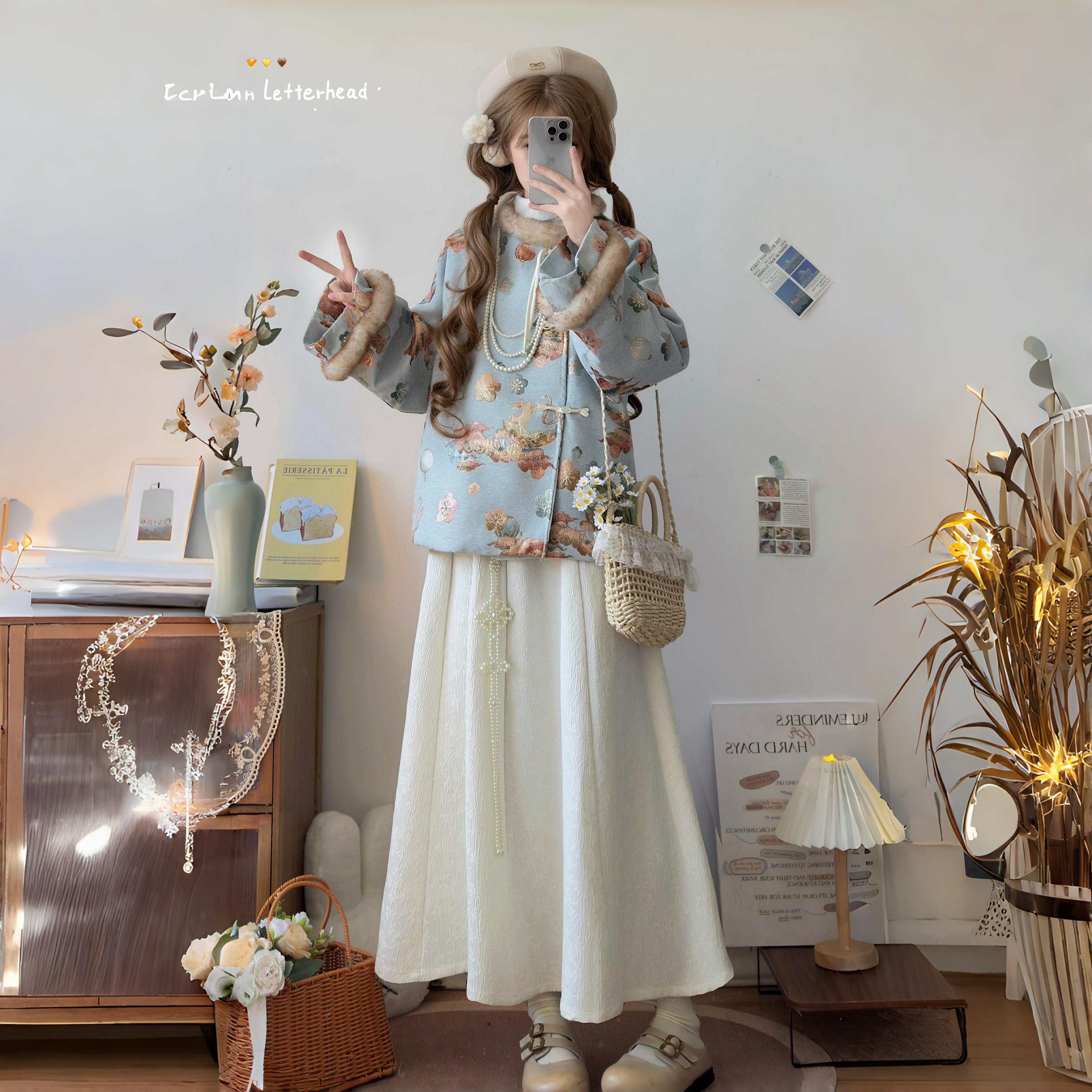 烟芷雨【珑梦】复古提花国风加绒