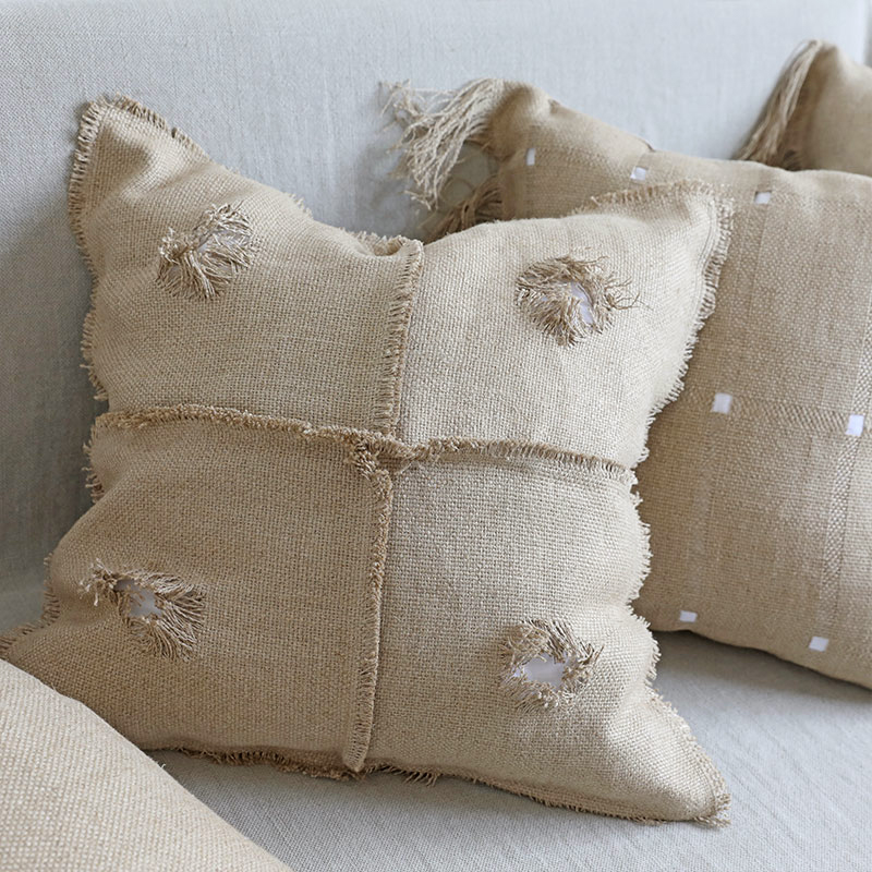 手工日式禅意棉麻靠垫抱枕