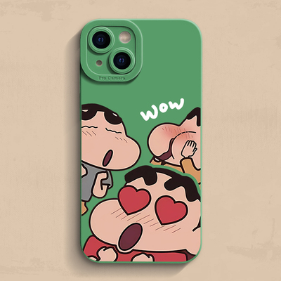 WOW蜡笔小新~iPhone16苹果15promax13pro防摔14pro新款12创意xr保护套11趣味搞怪xs全包8plus可爱卡通手机壳