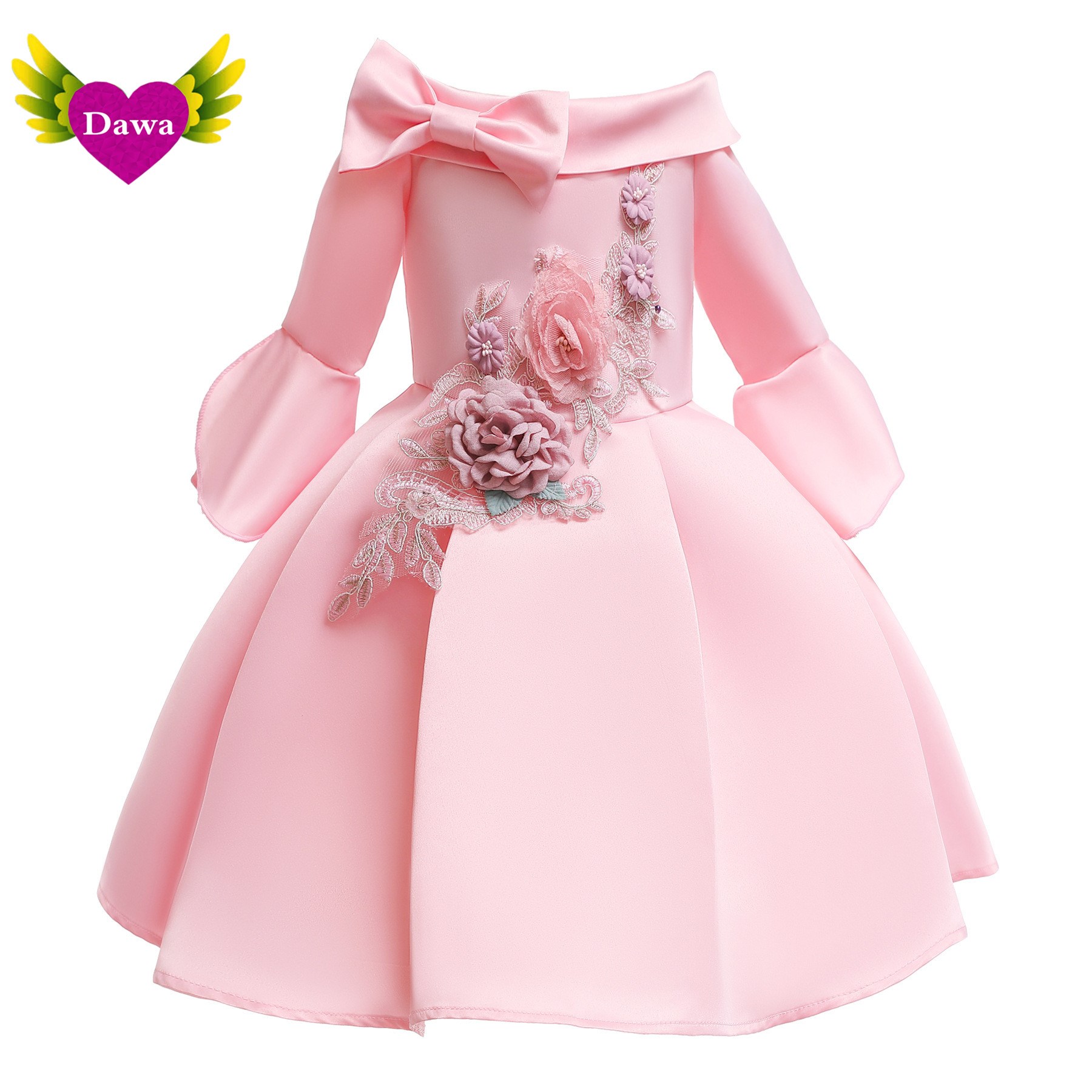 Kids Princess Party Dress for Girls Baby Long Sleeve Dresses