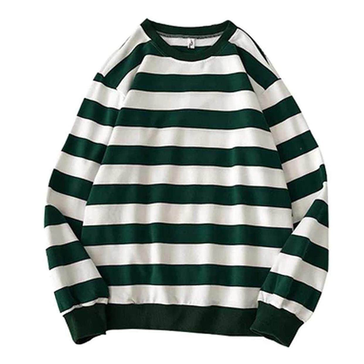 Thin striped long-sleeved hoodie man 薄款条纹长袖卫衣男