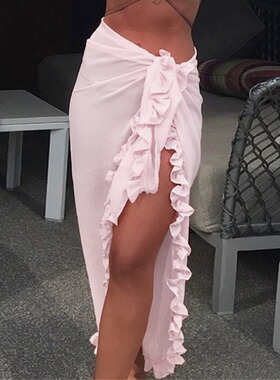 Women Chiffon See-Through Beach Bikini Cover Up Wrap Scarf