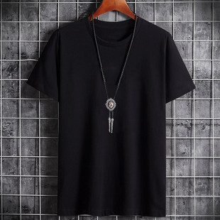 shirt tshirt 运动T恤衫 white 男 t恤纯色短袖 men大码 mens for