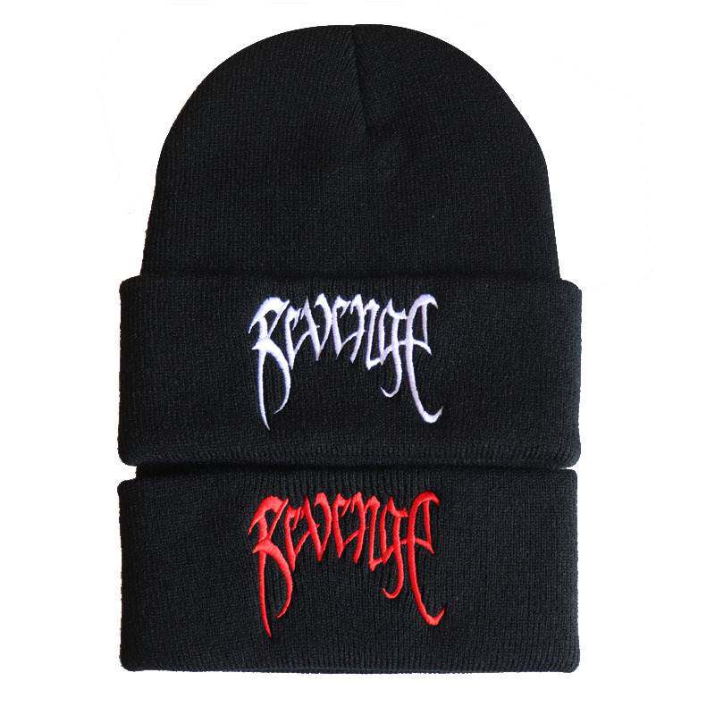 Xxx Revenge Beanie 复仇刺绣针织帽套头帽歌手毛线帽子男女冷帽