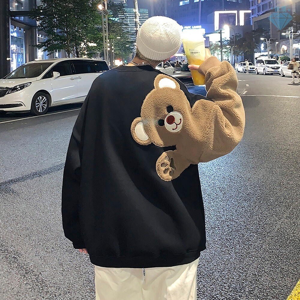 Harajuku Sweatshirts Designed Bear Pattern Sreetwear Clothes