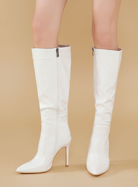 Spring High-heeled Shoes pu leather pointed-toe women boots