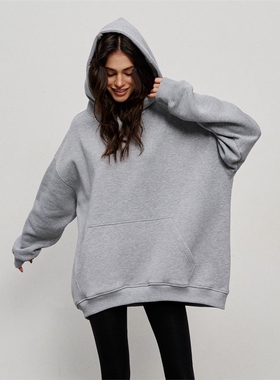 Cross border fleece loose pocket hoodie