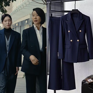 夜色正浓齐又蓝柯蓝同款正装套装女士外套商务春秋职业西装套装女