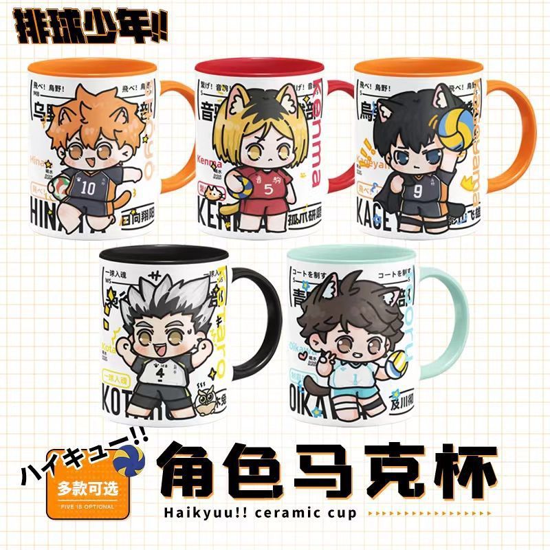 排球少年同人周边日向翔阳孤爪研磨影山飞雄陶瓷水杯马克杯TCA