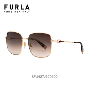 FURLA芙拉眼镜墨镜太阳镜女香槟色SFU427J防紫外线护目遮阳开车